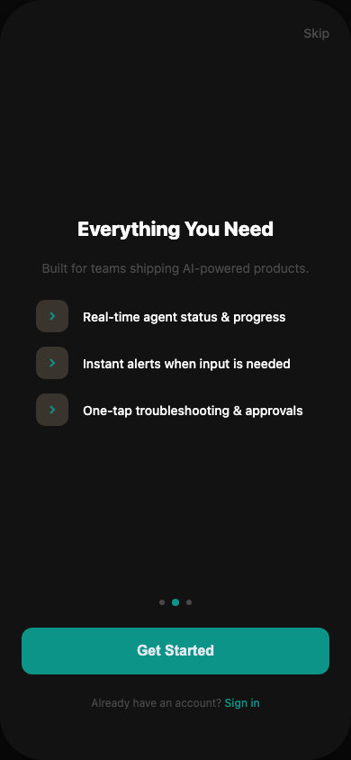Source-derived visual reference of the second onboarding screen